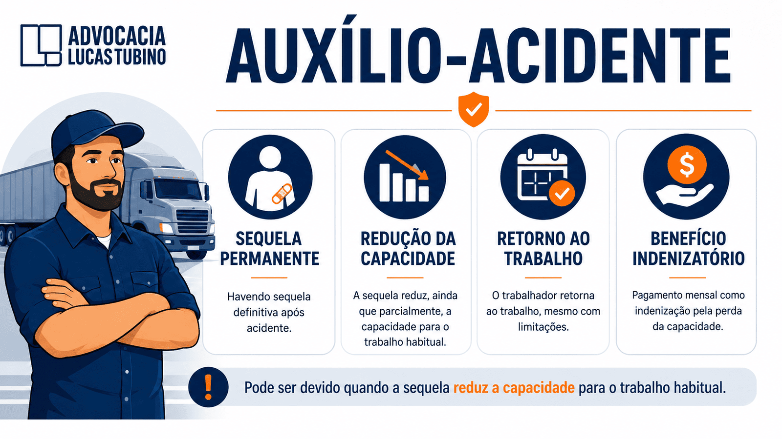 auxílio-acidente caminhoneiro com sequela